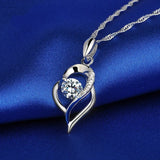 Heart Amethyst Zircon Sterling Silver Necklace Pendant