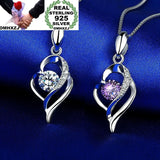 Heart Amethyst Zircon Sterling Silver Necklace Pendant