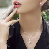 Heart Amethyst Zircon Sterling Silver Necklace Pendant