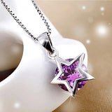 European Amethyst Zircon 18KT Necklace Pendant
