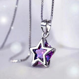 European Amethyst Zircon 18KT Necklace Pendant
