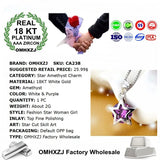 European Amethyst Zircon 18KT Necklace Pendant