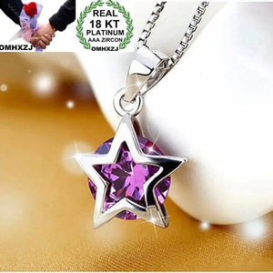 European Amethyst Zircon 18KT Necklace Pendant