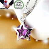 European Amethyst Zircon 18KT Necklace Pendant