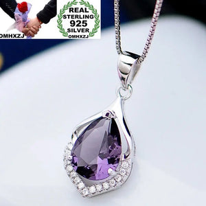 Sterling Silver Amethyst Zircon Necklace Pendant
