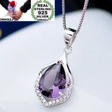 Sterling Silver Amethyst Zircon Necklace Pendant