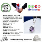 Sterling Silver Amethyst Zircon Necklace Pendant