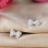 Zircon Bowknot S925 Silver Stud Earrings
