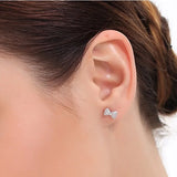 Zircon Bowknot S925 Silver Stud Earrings