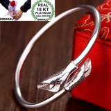 European Woman Calla Lily 18KT Cuff Bangle BA93