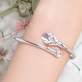 European Woman Calla Lily 18KT Cuff Bangle BA93