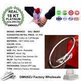 European Woman Calla Lily 18KT Cuff Bangle BA93