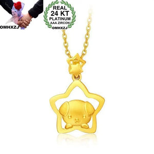 OMHXZJ European Woman Girl Dog Pendant Necklace NA180