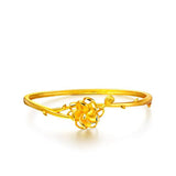 European Girl Wedding Gift Flower 24KT Cuff Bangle BA98