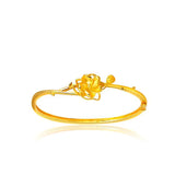 European Girl Wedding Gift Flower 24KT Cuff Bangle BA98