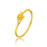 European Girl Wedding Gift Flower 24KT Cuff Bangle BA98
