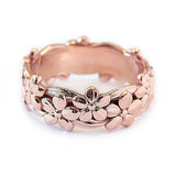 925 Silver 18KT Rose Ring for Wedding Gift