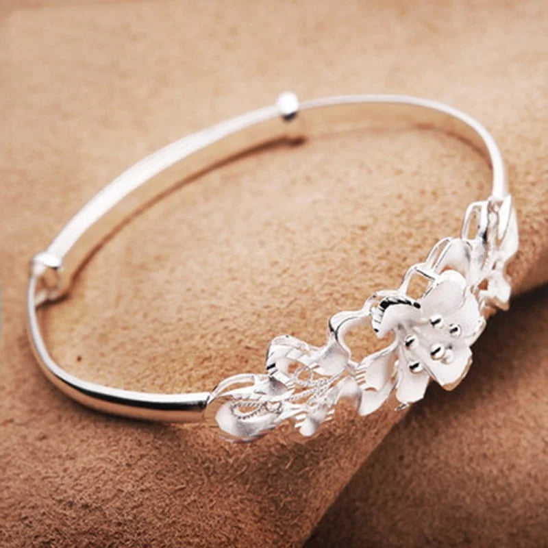 925 Silver Cuff Bangle for Wedding Gift
