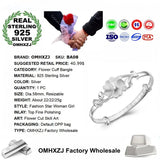 European Flower Gift 925 Silver Cuff Bangle