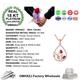 Rose Necklace Pendant Ruby Zircon Wedding Gift