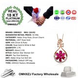 European Ruby Zircon 18KT Rose Necklace Pendant