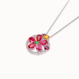 European Ruby Zircon 18KT Necklace Pendant CA217
