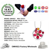 European Ruby Zircon 18KT Necklace Pendant CA217