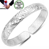 European Woman S999 Sterling Silver Cuff Bangle