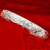 European Woman S999 Sterling Silver Cuff Bangle