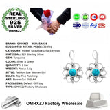 Turquoise 925 Silver Drop Earrings for Wedding
