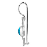 Turquoise 925 Silver Drop Earrings for Wedding