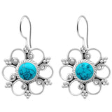 Turquoise 925 Silver Drop Earrings for Wedding