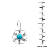 Turquoise 925 Silver Drop Earrings for Wedding