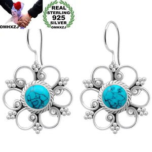Turquoise 925 Silver Drop Earrings for Wedding