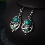 Geometric Turquoise Drop Earrings S925 Sterling Silver