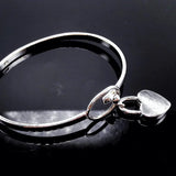 European Heart Charm 18KT Cuff Bangle BA92