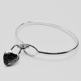 European Heart Charm 18KT Cuff Bangle BA92
