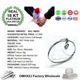 European Heart Charm 18KT Cuff Bangle BA92