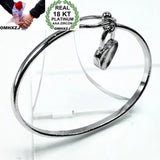European Heart Charm 18KT Cuff Bangle BA92