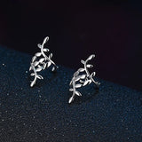 Leaf Silver Clip Earrings for Women - EA479
