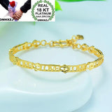 European Woman Girl Party Wedding Gift LOVE Resizable 18KT Yellow Cuff Bangle