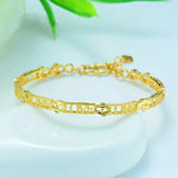 European Woman Girl Party Wedding Gift LOVE Resizable 18KT Yellow Cuff Bangle
