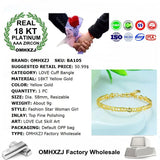European Woman Girl Party Wedding Gift LOVE Resizable 18KT Yellow Cuff Bangle