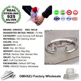 Open 925 Silver Cuff Bangle BA18 Wedding Gift