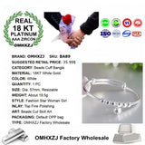 European Woman Girl Gift Lucky Beads 18KT Cuff Bangle
