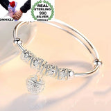 S990 Sterling Silver Cuff Bangle for European Woman