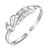 Peacock Open S999 Sterling Silver Cuff Bangle Gift