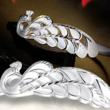 Peacock Open S999 Sterling Silver Cuff Bangle Gift