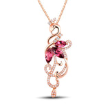 European Woman 18KT Rose Necklace Pendant