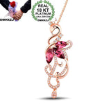 European Woman 18KT Rose Necklace Pendant